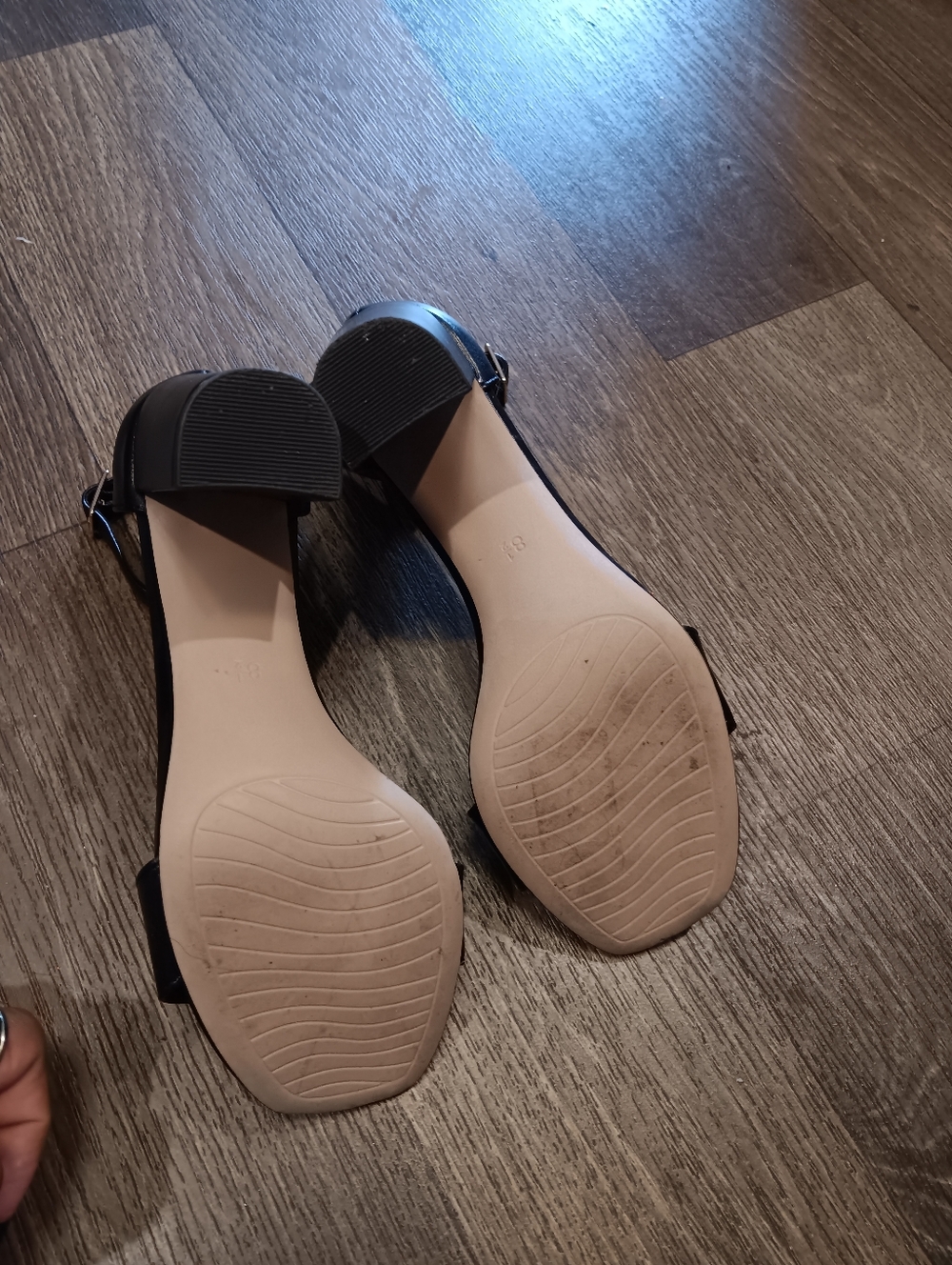 Michael Shannon Black Open-Toe Ankle-Strap Block Heels - Picture 4 of 5